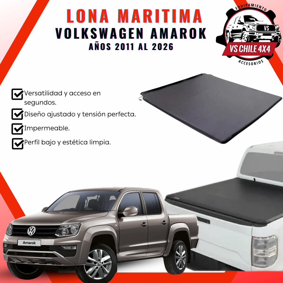 Lona Marítima Volkswagen Amarok Doble Cabina 2011–2026
