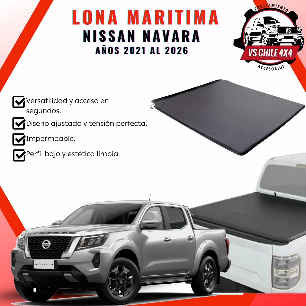 Lona Marítima Nissan Navara Doble Cabina 2021–2026