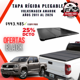 Tapa Tri Fold Plegable Rígida Volkswagen Amarok 2011 - 2025