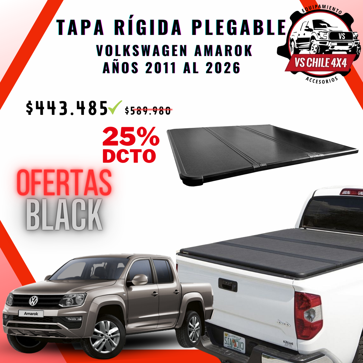 Tapa Tri Fold Plegable Rígida Volkswagen Amarok 2011 - 2025