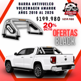 Barra Antivuelco Cromada Volkswagen Amarok 2010-2026 con Luz LED