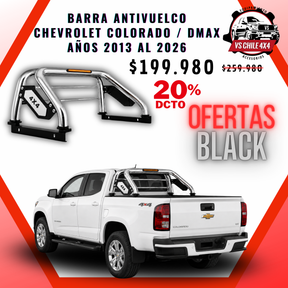 Barra Antivuelco Cromada Chevrolet Colorado / D-Max 2013-2026 con Luz LED