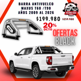 Barra Antivuelco Cromada Maxus T60 / T90 2009-2026 con Luz LED