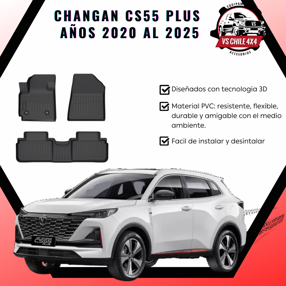 Pisos Calce Perfecto Changan CS55 PLUS años 2020 al 2025