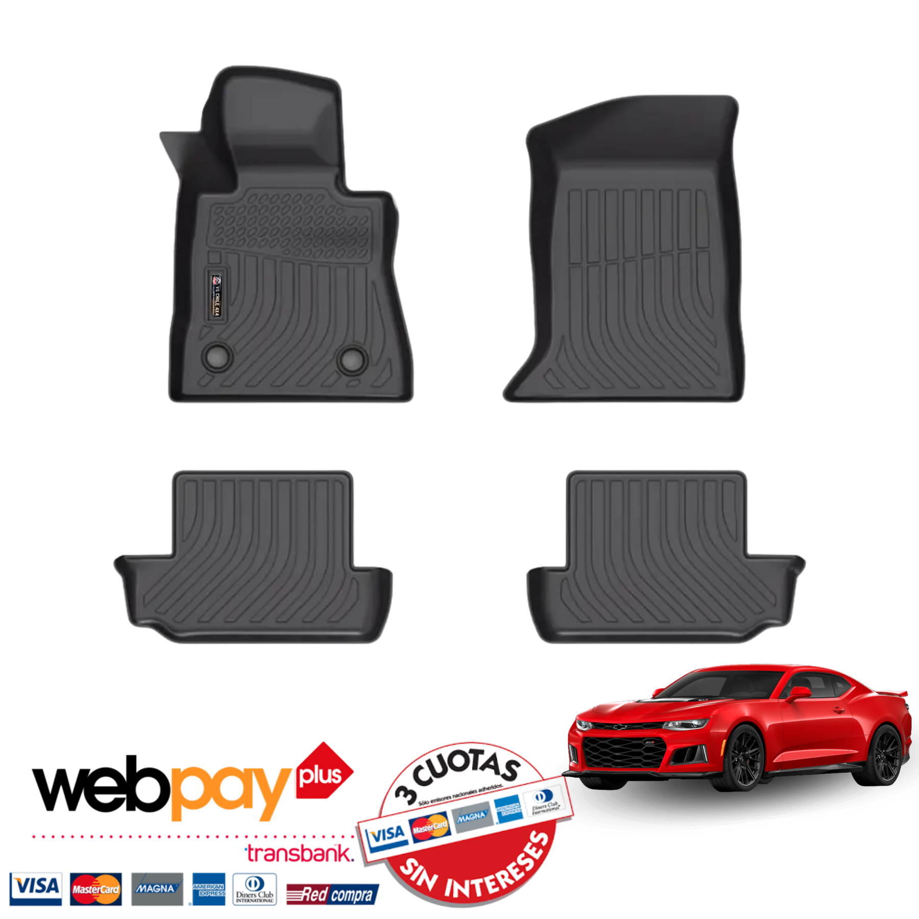 (PREVENTA) Pisos Calce Perfecto Chevrolet Camaro años 2016 al 2024