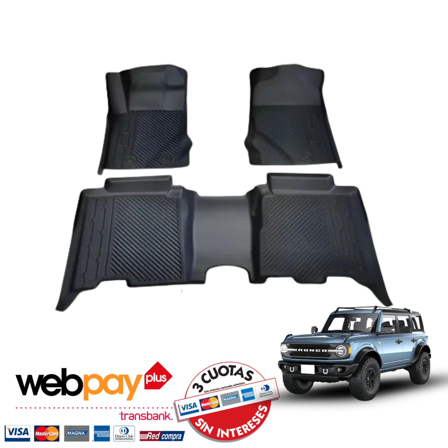 (PREVENTA) Pisos Calce Perfecto Ford Bronco Wildtrak años 2021 al 2026
