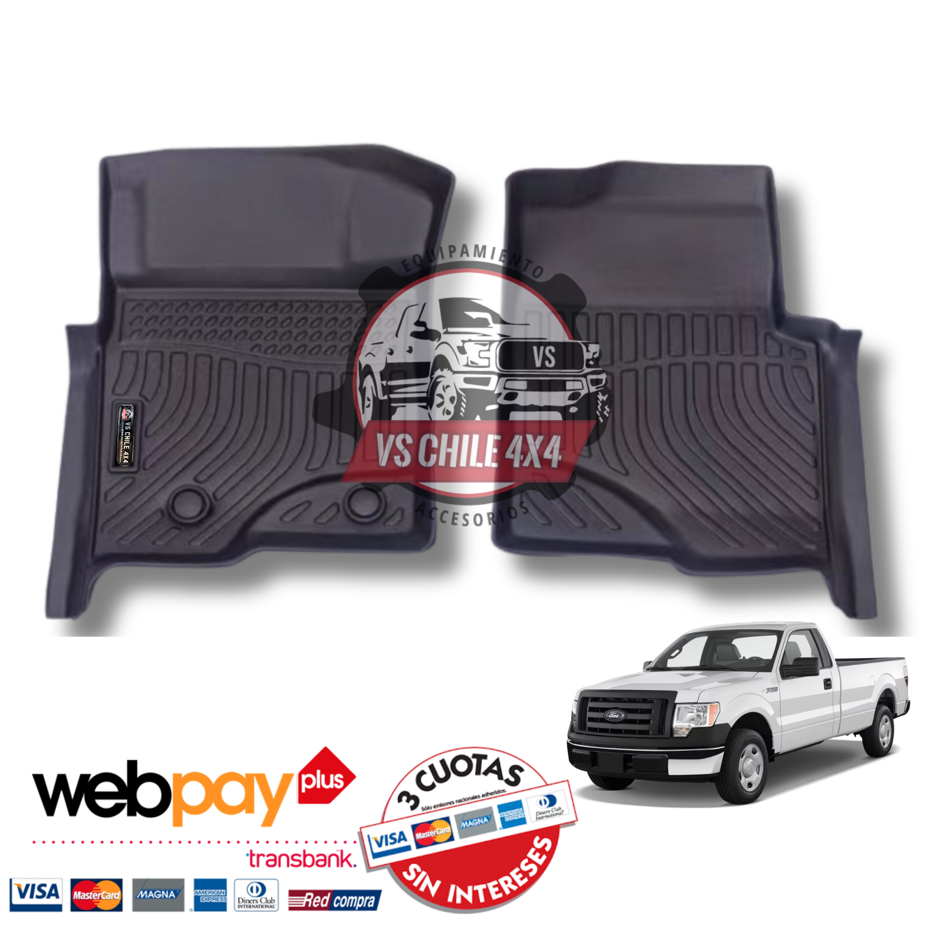 Pisos Calce Perfecto Ford F150 cabina simple  2009 - 2014