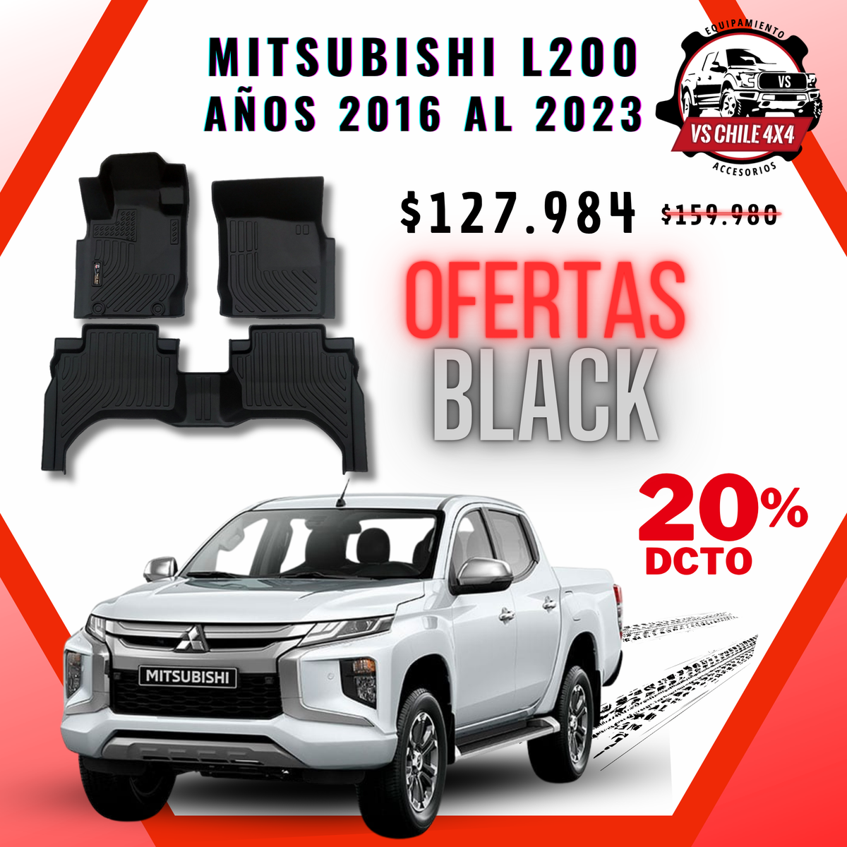 Pisos Calce Perfecto L200 WORK/TRITON / DAKAR años 2016 al 2023
