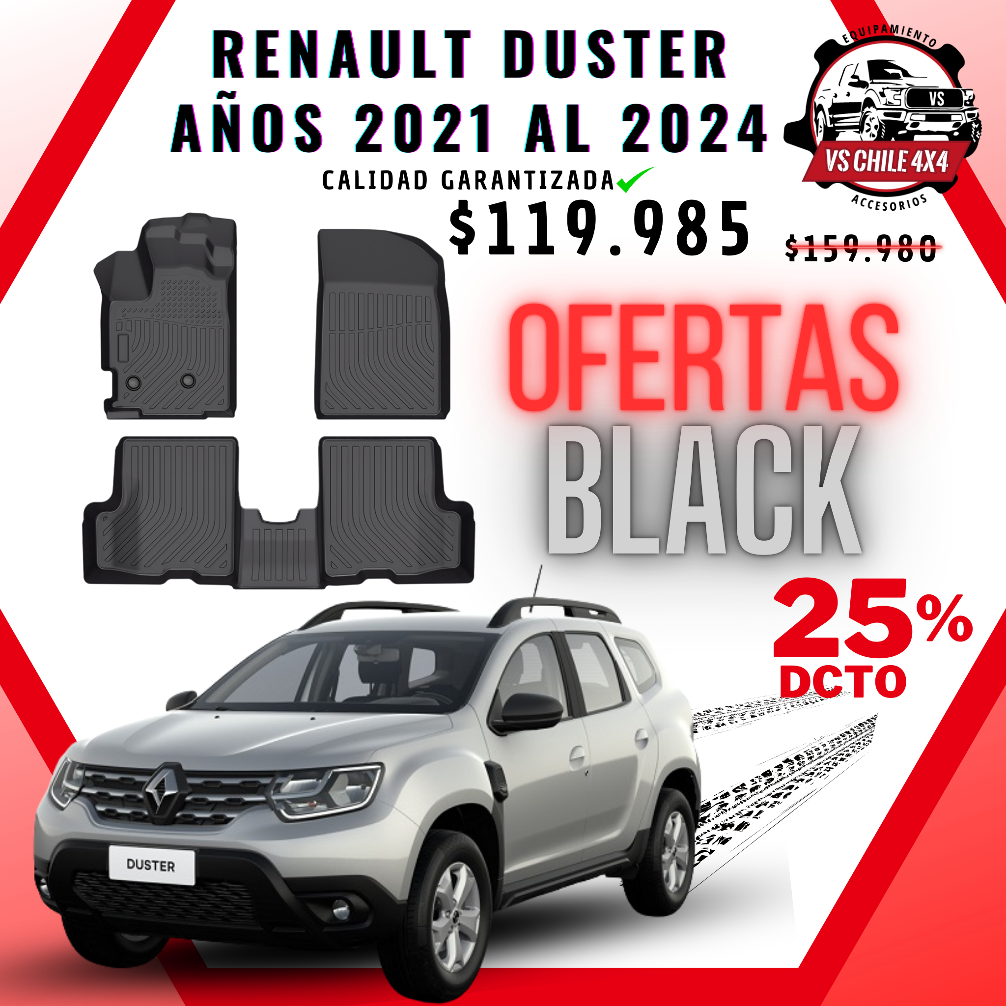 Pisos de Calce Perfecto Renault Duster (2021–2024) — TPE Premium 3D