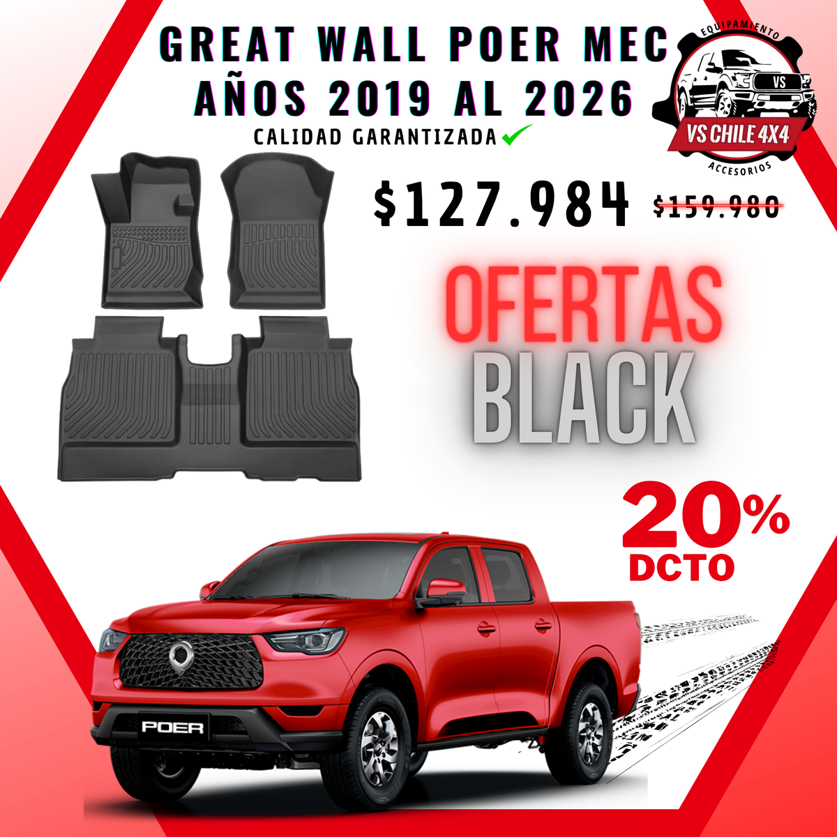 Pisos calce perfecto Great Wall Poer Transmisión Mecánica AÑOS 2019 AL 2026