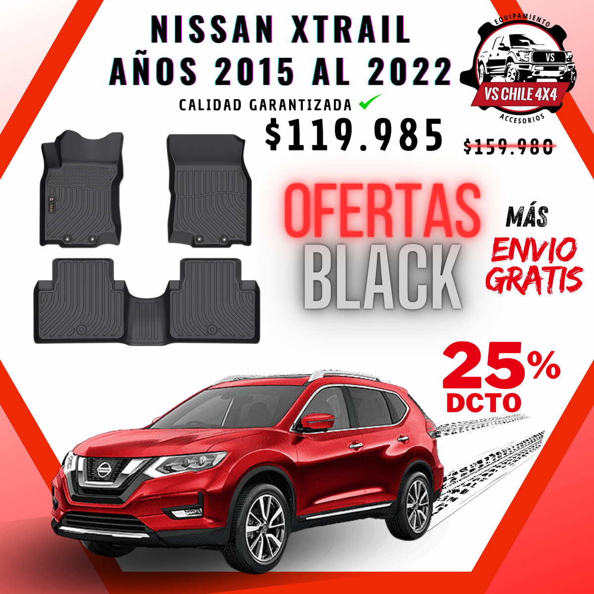Pisos Calce Perfecto NISSAN XTRAIL X-TRAIL  años 2015 al 2022