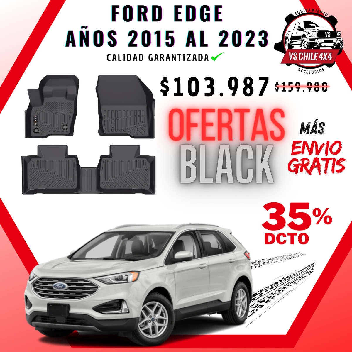 Pisos Calce Perfecto Ford Edge (2015 - 2023)