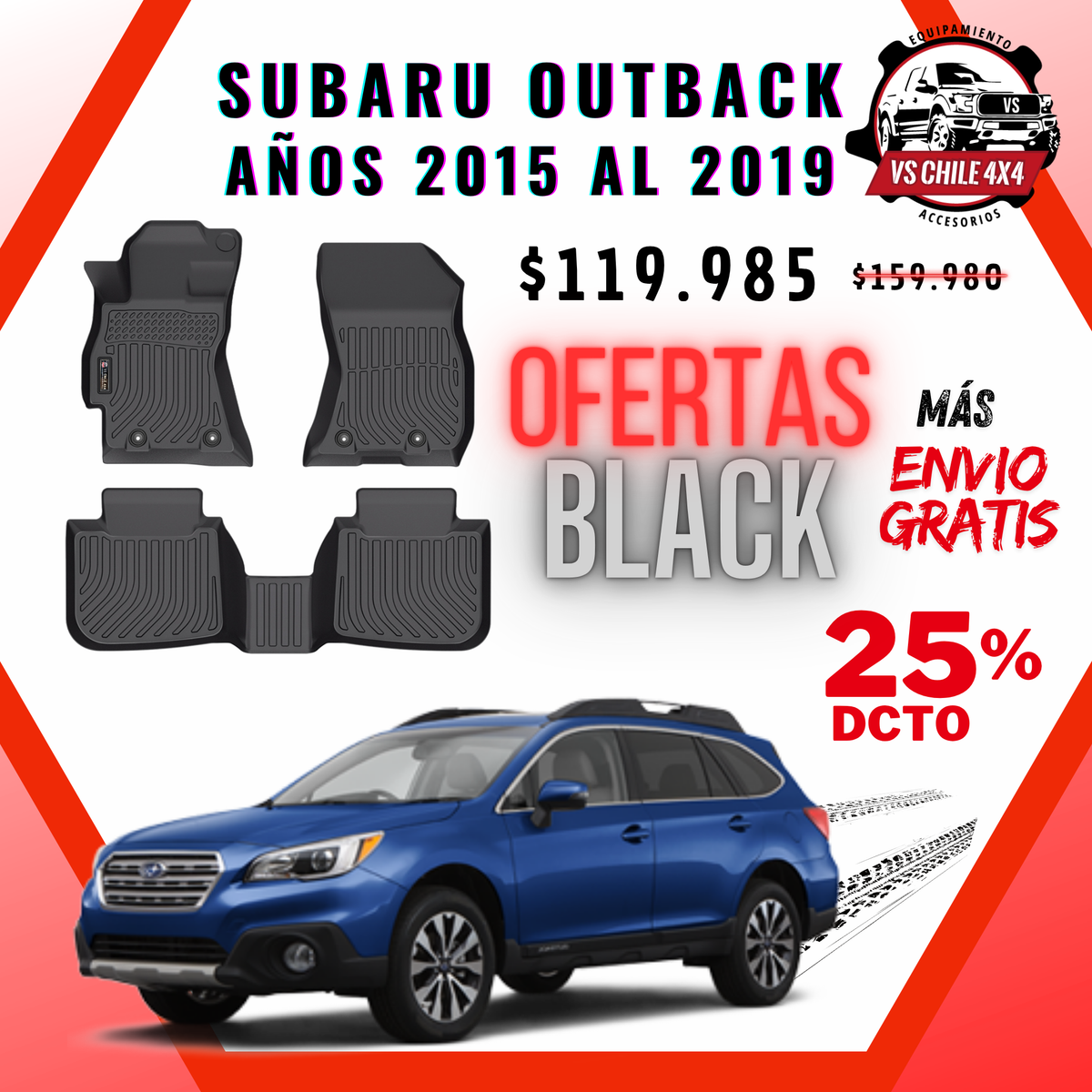 Pisos Calce Perfecto Subaru Outback 2015 al 2019