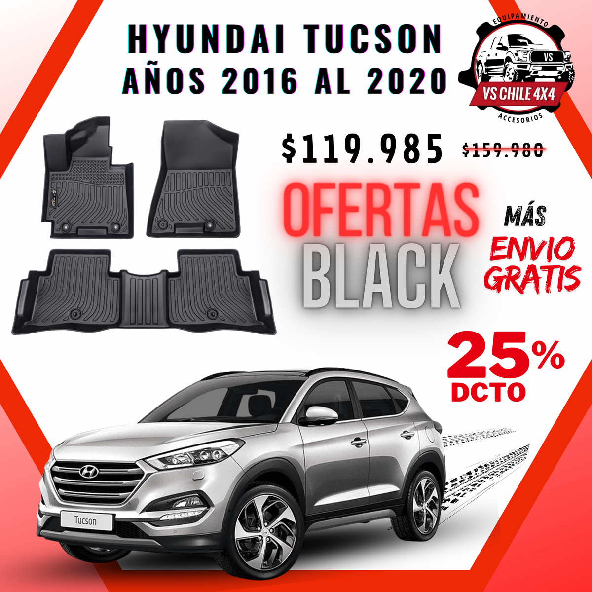 Pisos Calce Perfecto Hyundai Tucson 2016 al 2020
