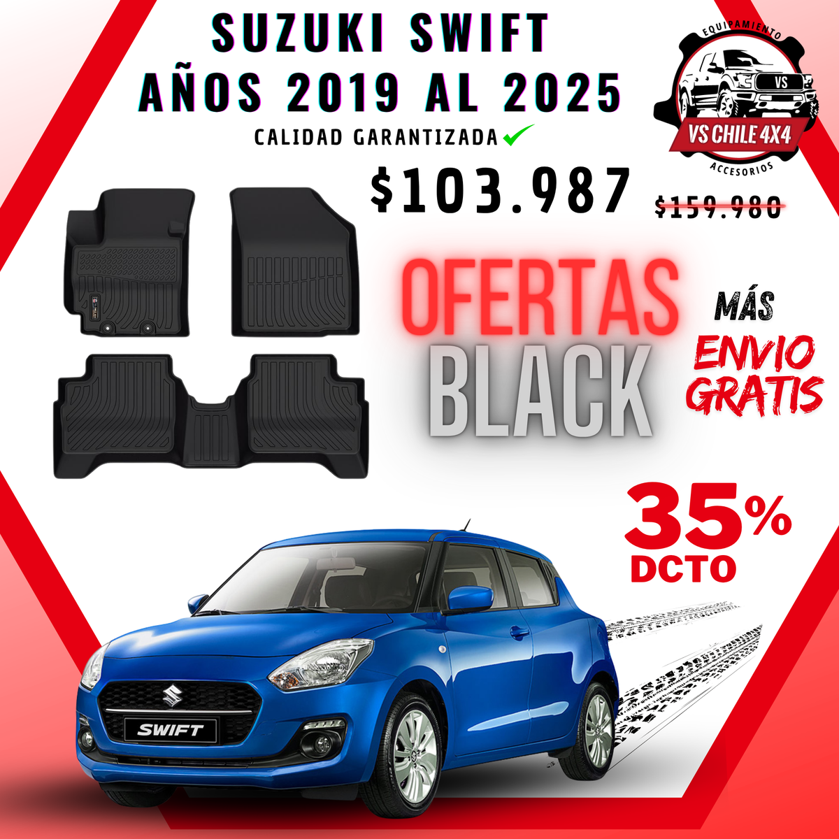 Pisos Calce Perfecto Suzuki Swift (2019 - 2025)