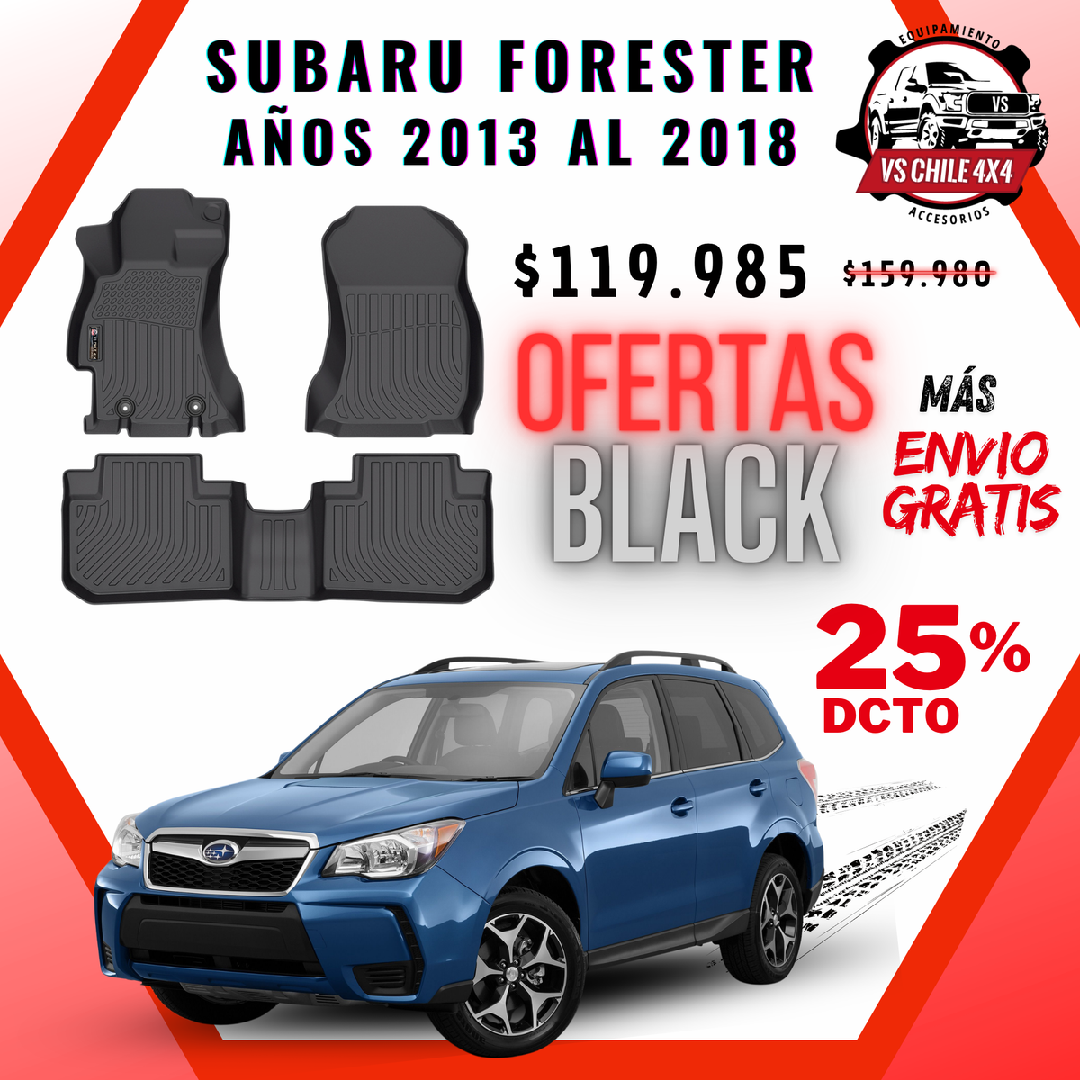 Pisos Calce Perfecto Subaru Forester Años 2013 Al 2018
