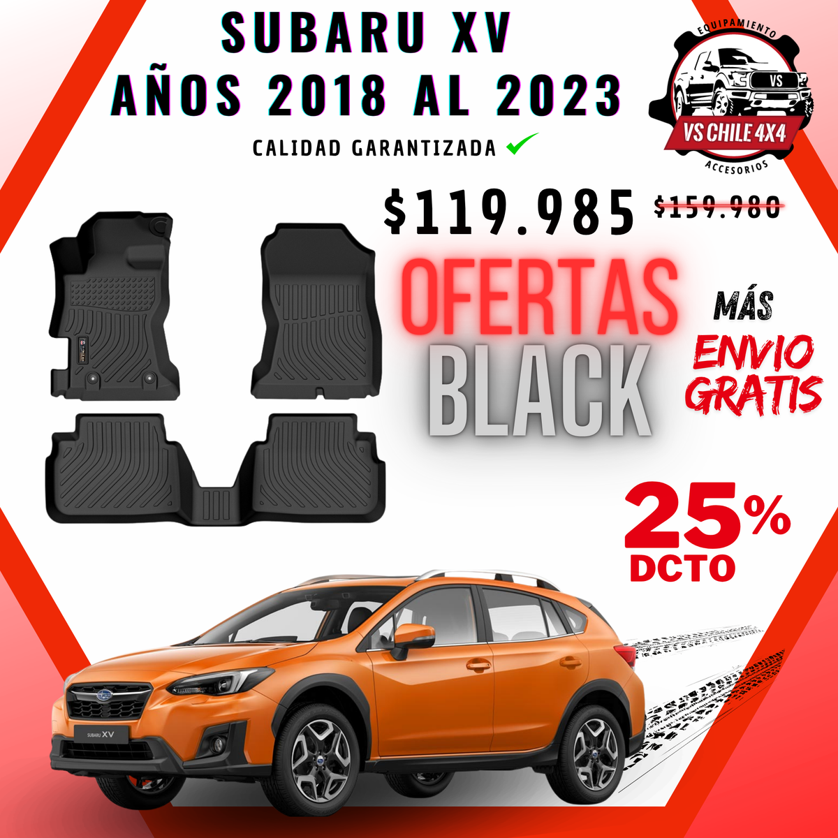 Pisos Calce Perfecto Subaru XV (2018 al 2023)