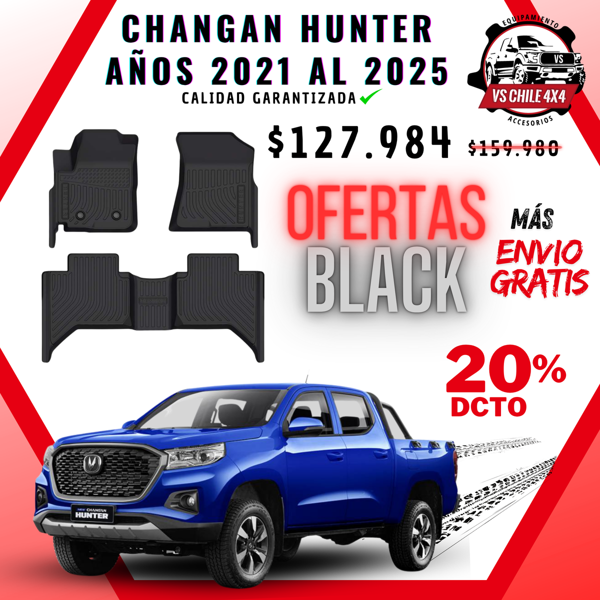 Pisos Calce Perfecto Changan Hunter años 2021 al 2025