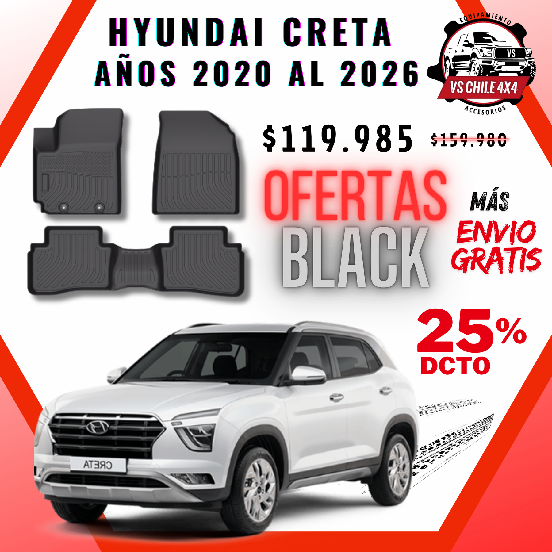 Pisos Calce Perfecto Hyundai Creta  2020 al 2026