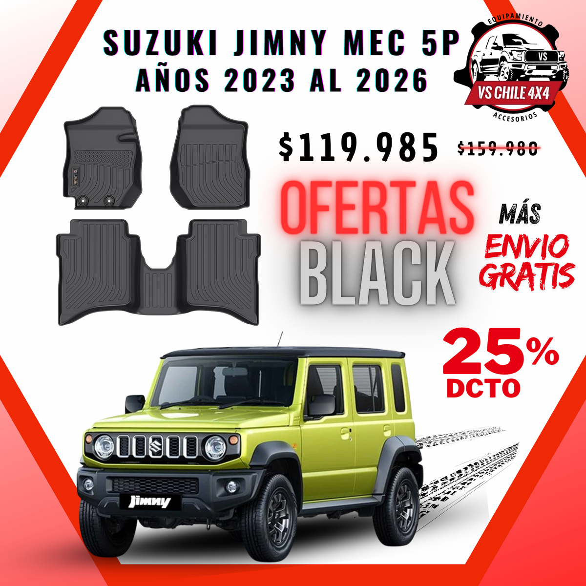 Pisos Calce Perfecto Suzuki Jimny Mecánico 5P 2023 al 2026