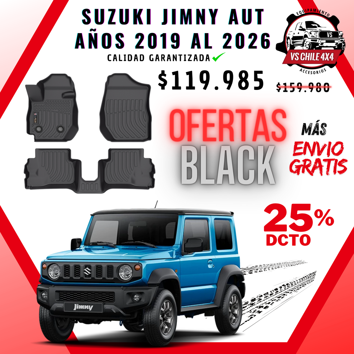 Pisos Calce Perfecto Suzuki Jimny Automatico 3 Puertas 2019 al 2026