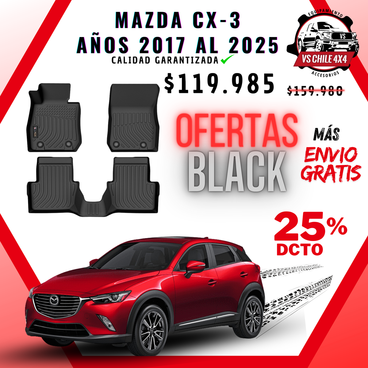 Pisos Calce Perfecto MAZDA CX-3 años 2017 al 2025