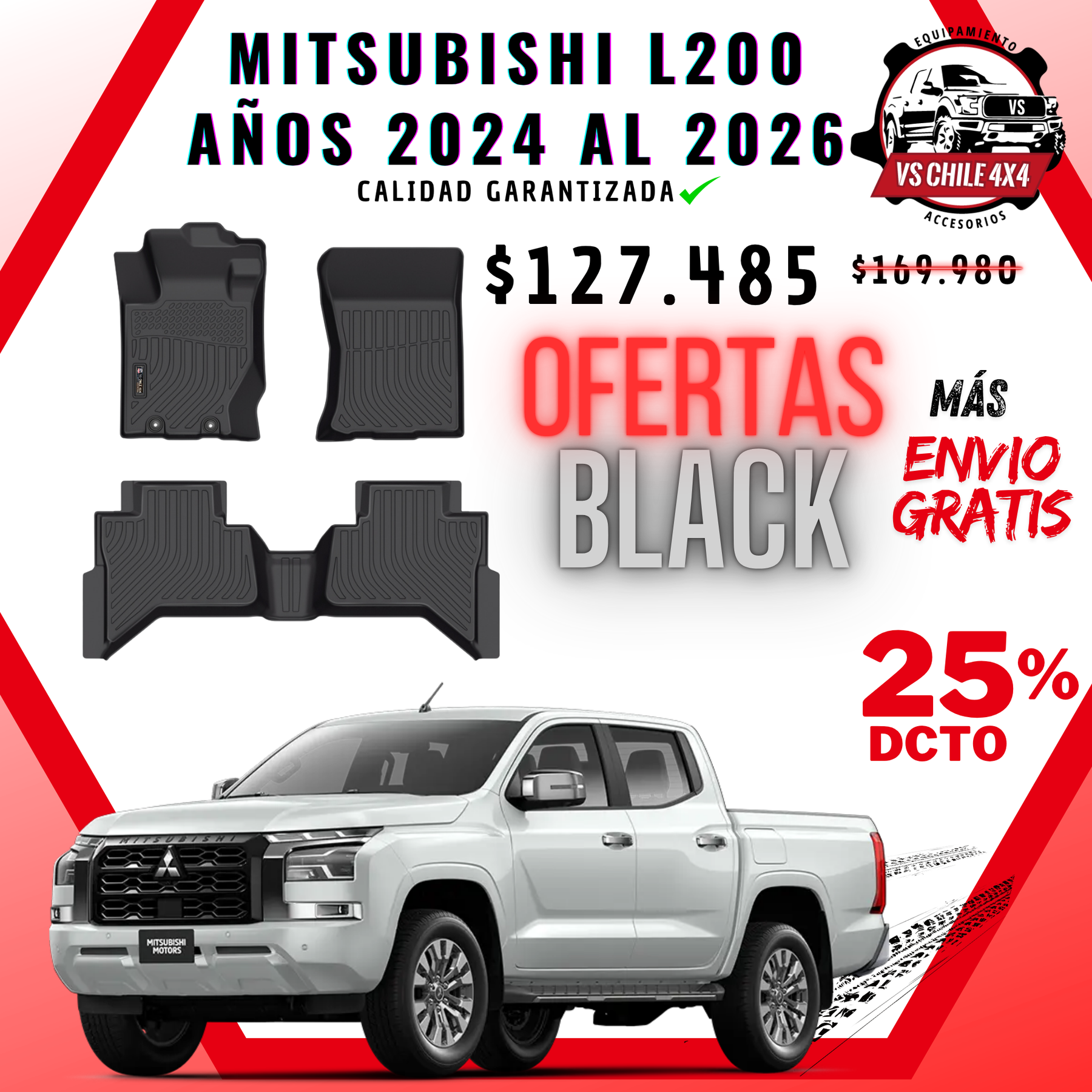Pisos Calce Perfecto Mitsubishi L200 Doble Cabina (2024 - 2026)