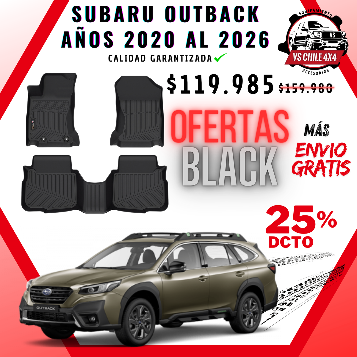 Pisos Calce Perfecto Subaru Outback 2020 al 2026