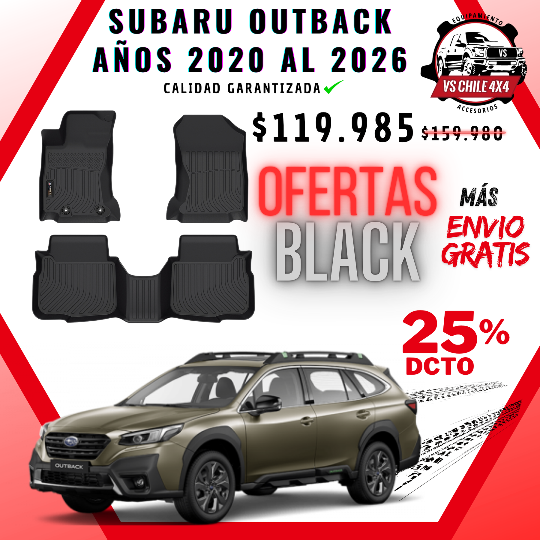 Pisos Calce Perfecto Subaru Outback 2020 al 2026