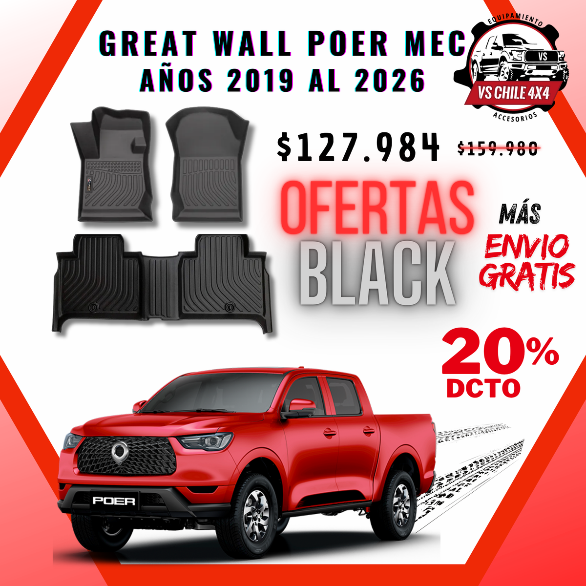 Pisos calce perfecto Great Wall Poer Transmisión Mecánica AÑOS 2019 AL 2026