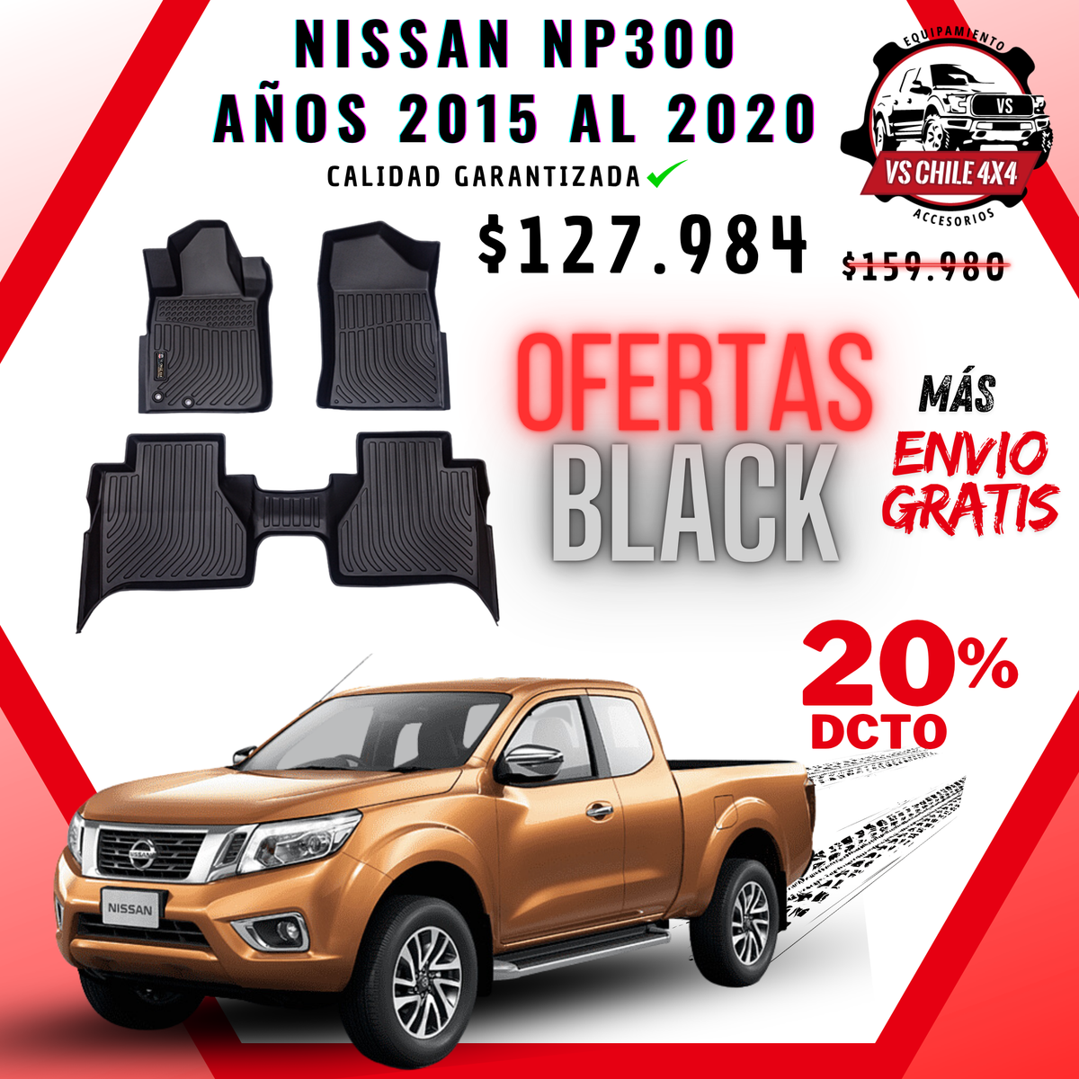 Pisos Calce Perfecto NISSAN NP300 años 2015 al 2020