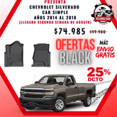 (PREVENTA) Pisos Calce Perfecto Chevrolet Silverado cabina simple 2014 al 2018