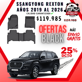 Pisos Calce Perfecto SsangYong Rexton 2019–2026 | Goma TPE | VS Chile 4x4