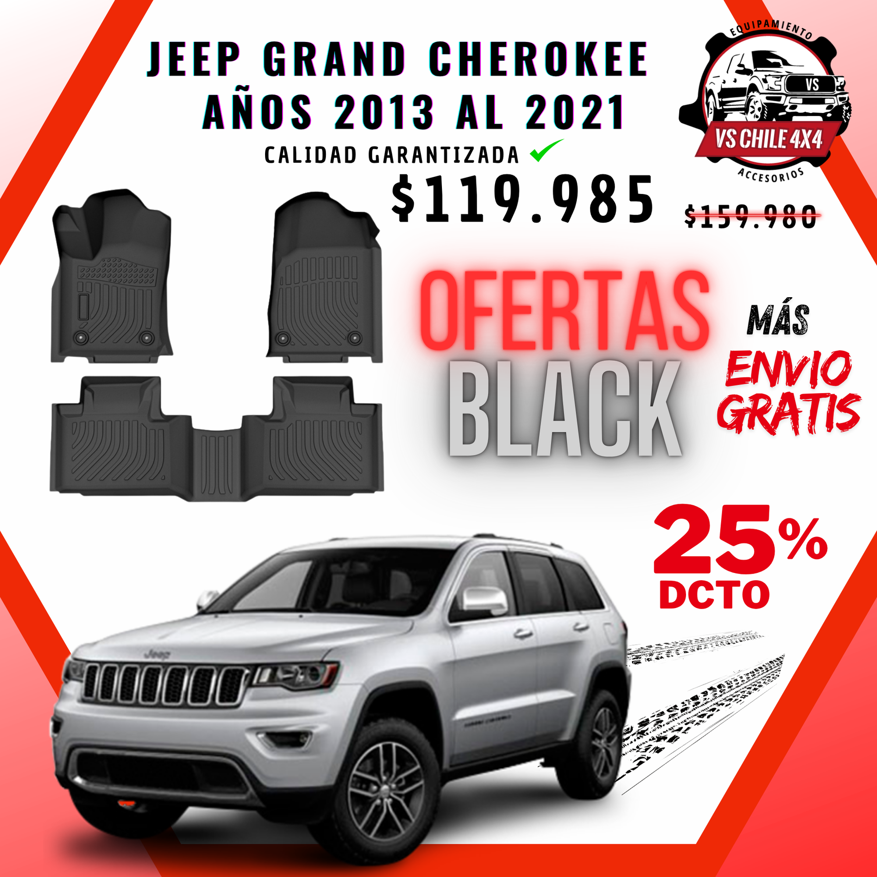 Pisos Calce Perfecto Jeep Grand Cherokee (2013 - 2021)