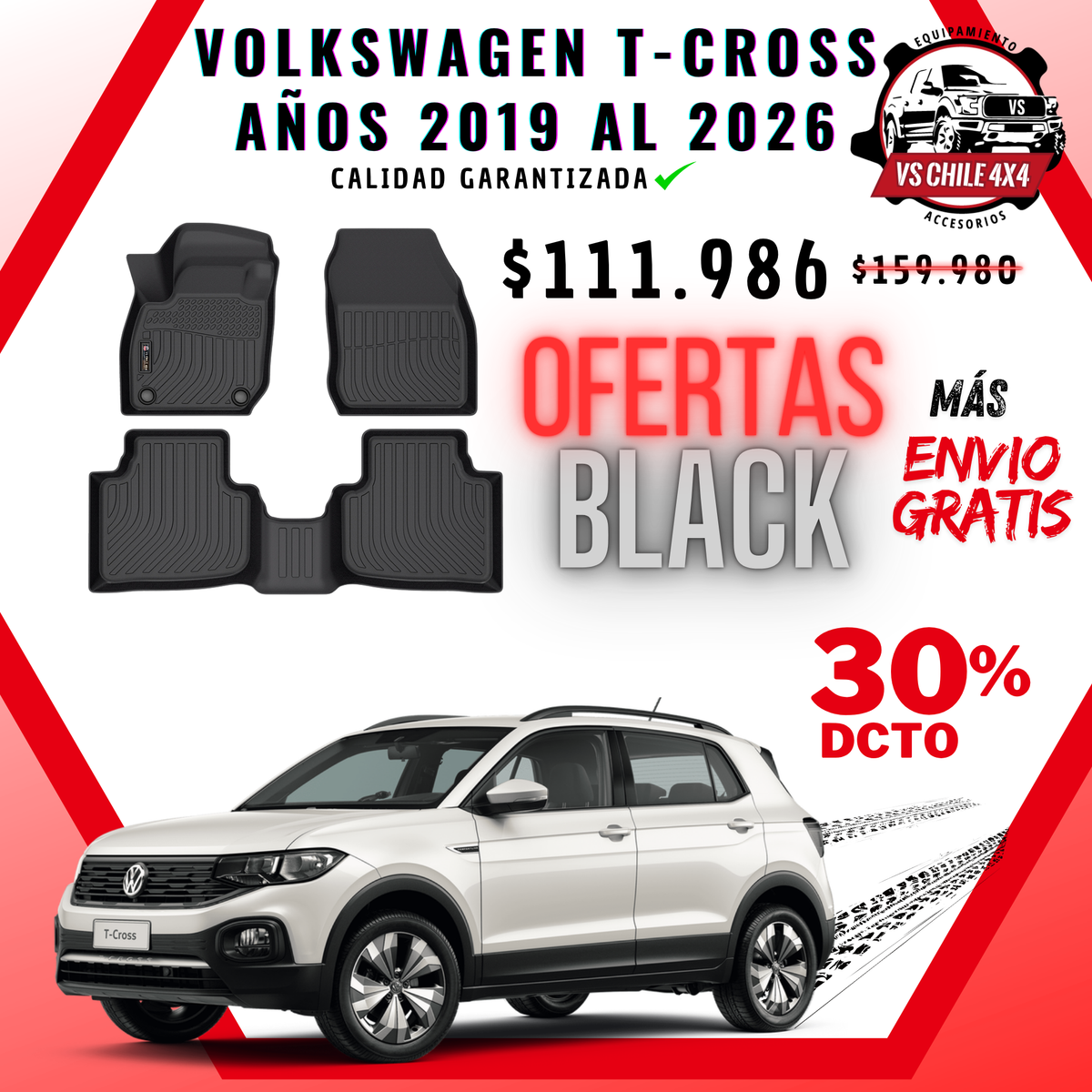 Pisos Calce Perfecto Volkswagen T-Cross (2019 - 2026)
