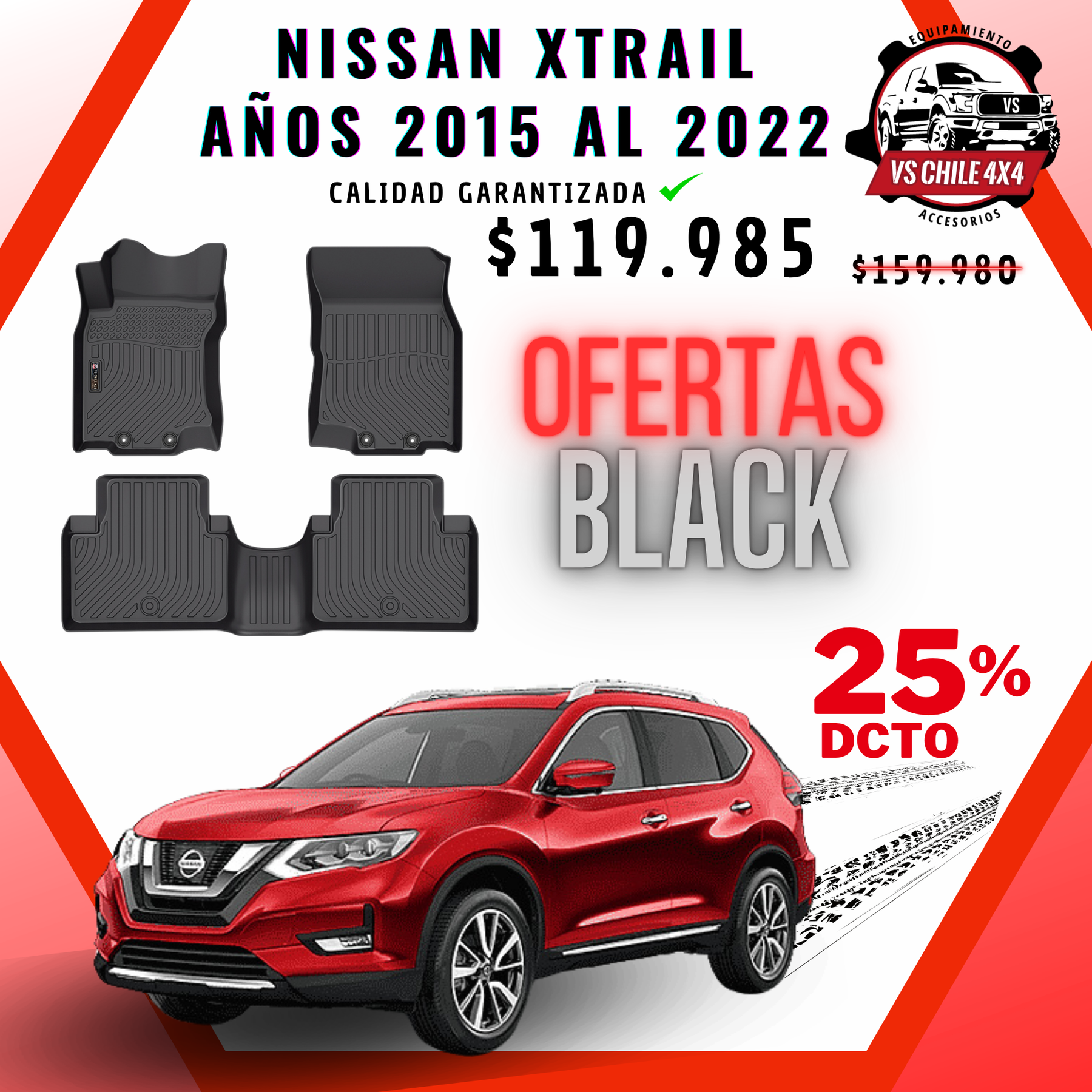 Pisos Calce Perfecto NISSAN XTRAIL X-TRAIL  años 2015 al 2022
