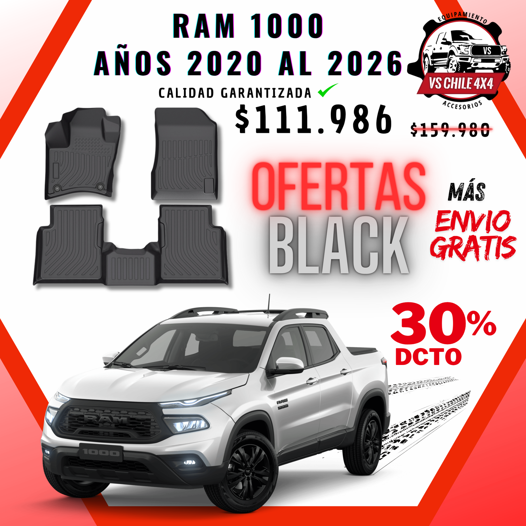 Pisos Calce Perfecto RAM 1000 (2020 - 2026)