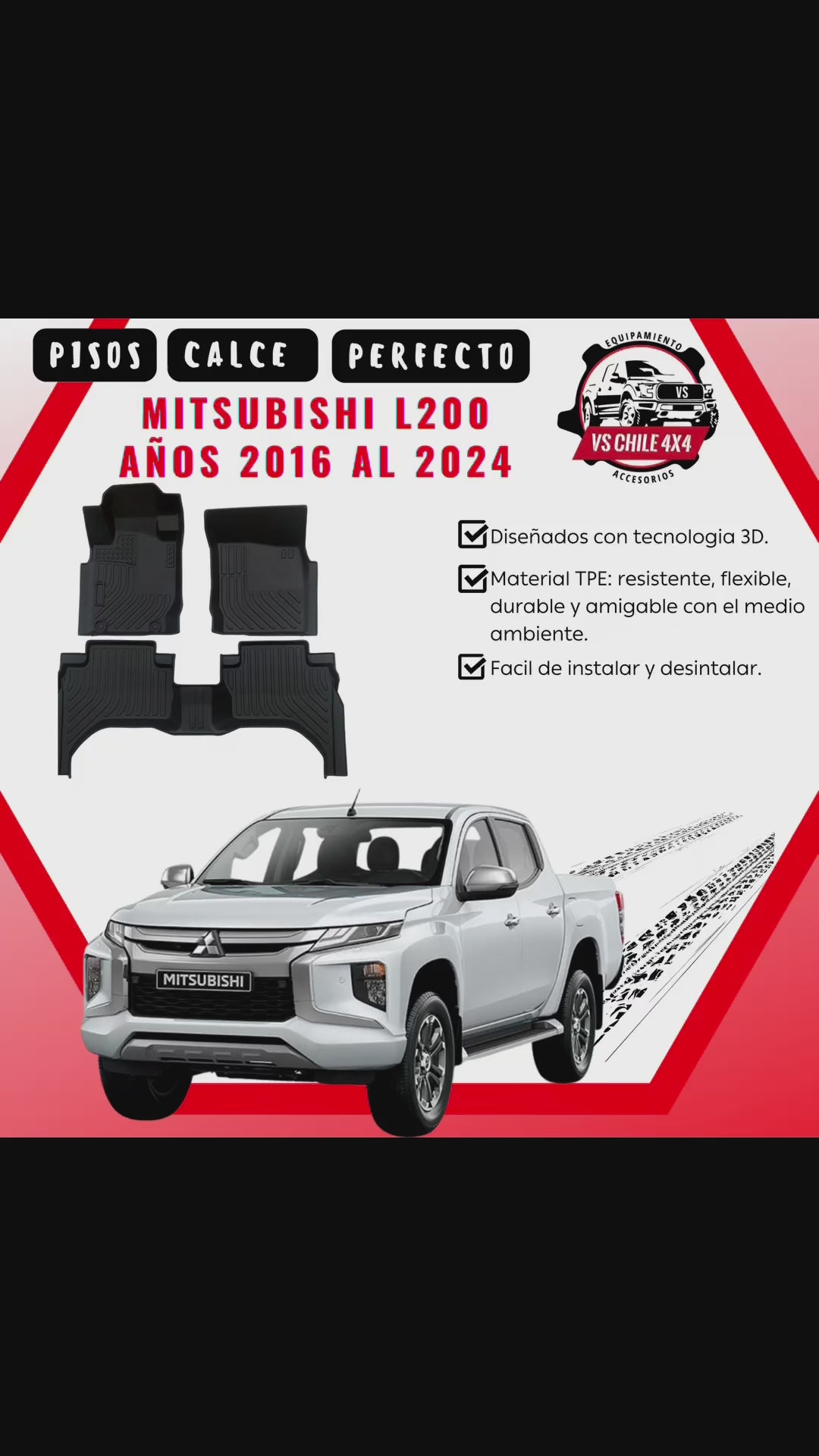 Pisos Calce Perfecto L200 WORK/TRITON / DAKAR años 2016 al 2023