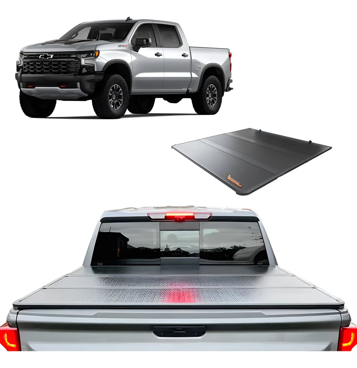 TAPA PLEGABLE RÍGIDA PARA CHEVROLET SILVERADO DOBLE CABINA (2019–2025)