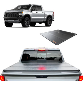 TAPA PLEGABLE RÍGIDA PARA CHEVROLET SILVERADO DOBLE CABINA (2019–2025)