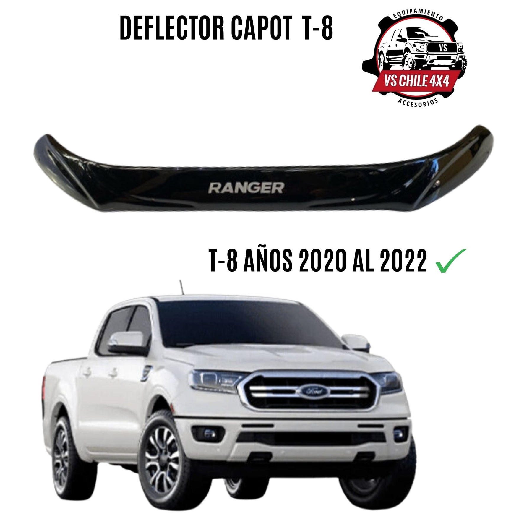 Deflector capot Ford Ranger T-8 años 2020 al 2022