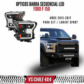 Opticos F150 años 2015 al 2017 con barra secuencial LED. XLT / Lariat Sport